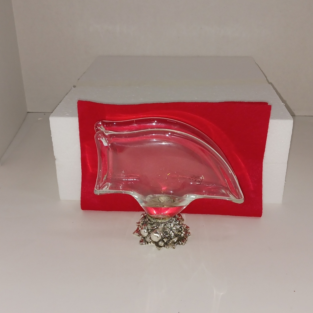 Murano White Cristal Napkin Holder Made In Italy